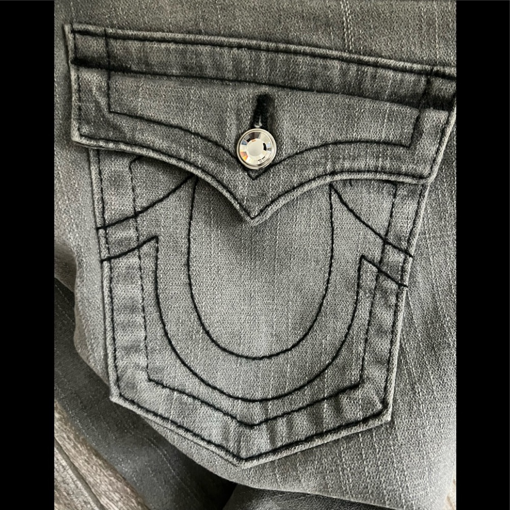 New True Religion Disco Joey grey bootcut jeans sz 30